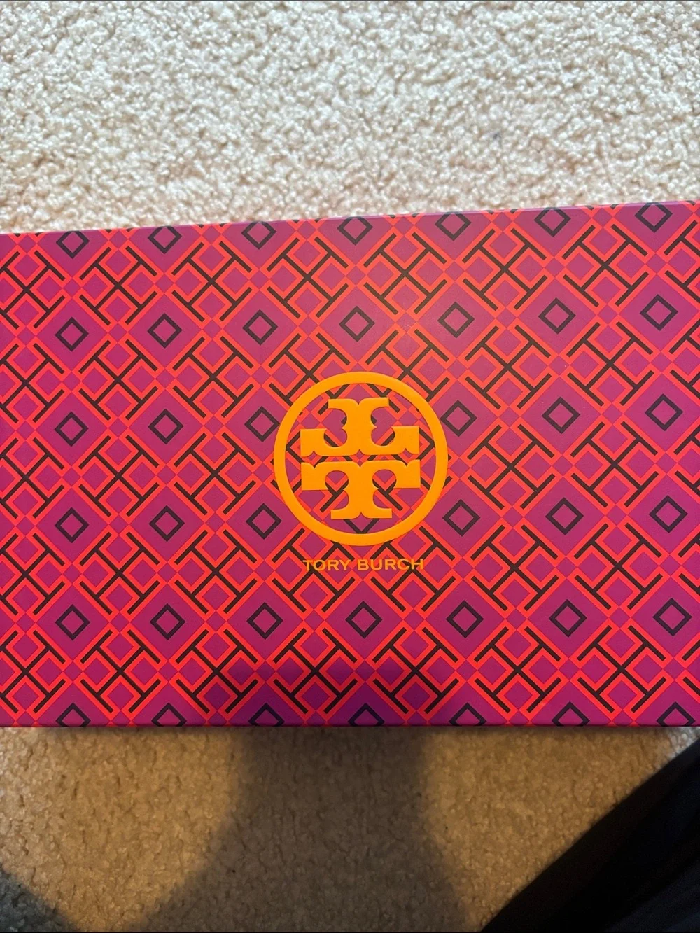 Tory Burch Silver Logo Miller Thong Sandals with Tan Footbed